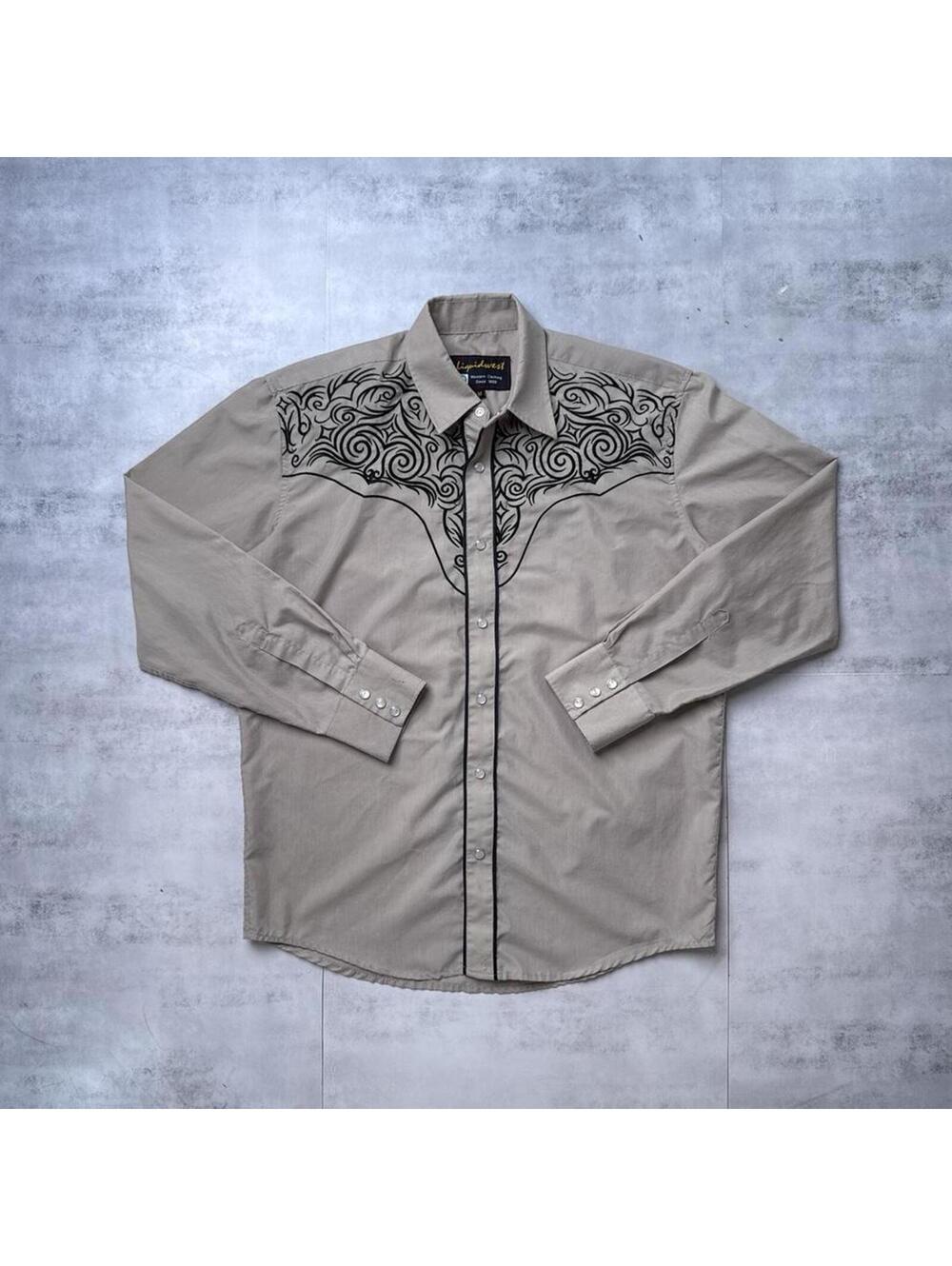 Y2K Liquid West 00s Button Up Grunge shirt